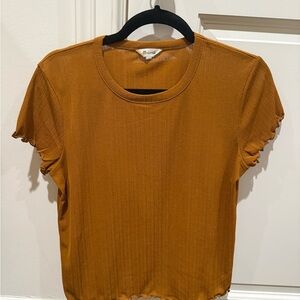 Burnt Orange lettuce Sleeve Top